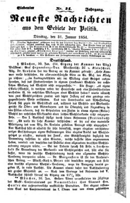 Neueste Nachrichten aus dem Gebiete der Politik (Münchner neueste Nachrichten) Dienstag 31. Januar 1854