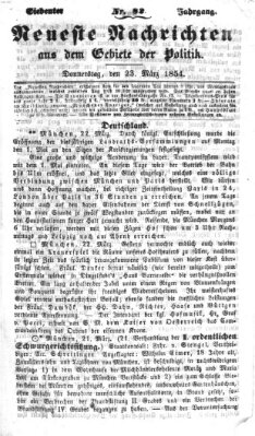 Neueste Nachrichten aus dem Gebiete der Politik (Münchner neueste Nachrichten) Donnerstag 23. März 1854