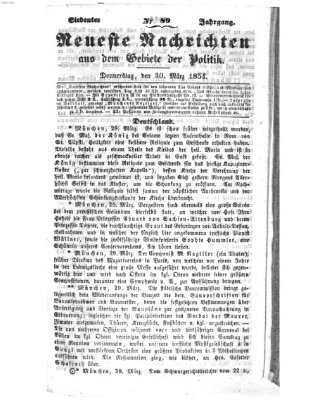 Neueste Nachrichten aus dem Gebiete der Politik (Münchner neueste Nachrichten) Donnerstag 30. März 1854