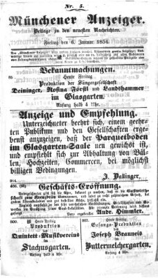 Neueste Nachrichten aus dem Gebiete der Politik (Münchner neueste Nachrichten) Freitag 6. Januar 1854