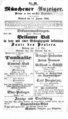 Neueste Nachrichten aus dem Gebiete der Politik (Münchner neueste Nachrichten) Mittwoch 11. Januar 1854