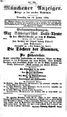 Neueste Nachrichten aus dem Gebiete der Politik (Münchner neueste Nachrichten) Donnerstag 19. Januar 1854