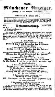 Neueste Nachrichten aus dem Gebiete der Politik (Münchner neueste Nachrichten) Mittwoch 1. Februar 1854