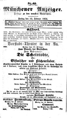 Neueste Nachrichten aus dem Gebiete der Politik (Münchner neueste Nachrichten) Freitag 10. Februar 1854