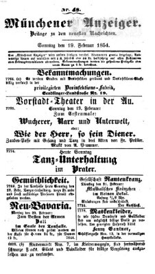 Neueste Nachrichten aus dem Gebiete der Politik (Münchner neueste Nachrichten) Sonntag 19. Februar 1854