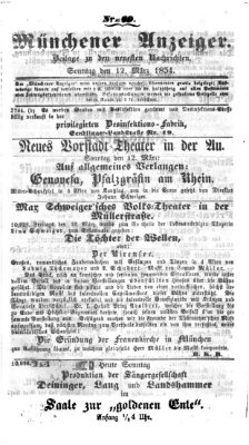 Neueste Nachrichten aus dem Gebiete der Politik (Münchner neueste Nachrichten) Sonntag 12. März 1854