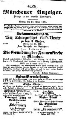 Neueste Nachrichten aus dem Gebiete der Politik (Münchner neueste Nachrichten) Montag 13. März 1854