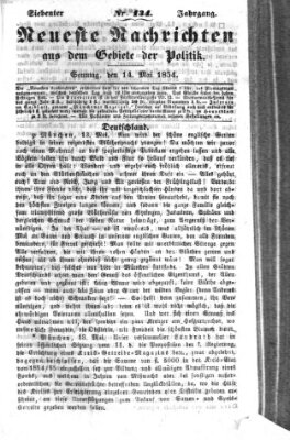 Neueste Nachrichten aus dem Gebiete der Politik (Münchner neueste Nachrichten) Sonntag 14. Mai 1854