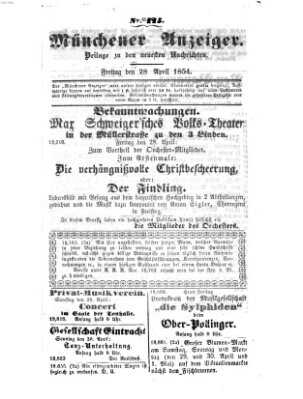 Neueste Nachrichten aus dem Gebiete der Politik (Münchner neueste Nachrichten) Freitag 28. April 1854