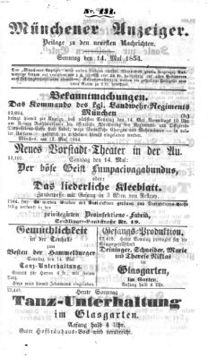 Neueste Nachrichten aus dem Gebiete der Politik (Münchner neueste Nachrichten) Sonntag 14. Mai 1854