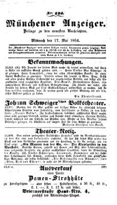 Neueste Nachrichten aus dem Gebiete der Politik (Münchner neueste Nachrichten) Mittwoch 17. Mai 1854