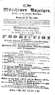 Neueste Nachrichten aus dem Gebiete der Politik (Münchner neueste Nachrichten) Montag 22. Mai 1854