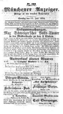 Neueste Nachrichten aus dem Gebiete der Politik (Münchner neueste Nachrichten) Samstag 17. Juni 1854