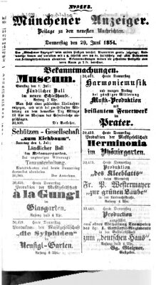 Neueste Nachrichten aus dem Gebiete der Politik (Münchner neueste Nachrichten) Donnerstag 29. Juni 1854