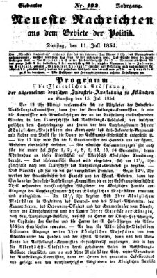 Neueste Nachrichten aus dem Gebiete der Politik (Münchner neueste Nachrichten) Dienstag 11. Juli 1854