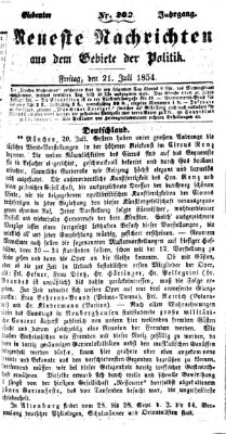 Neueste Nachrichten aus dem Gebiete der Politik (Münchner neueste Nachrichten) Freitag 21. Juli 1854