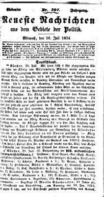 Neueste Nachrichten aus dem Gebiete der Politik (Münchner neueste Nachrichten) Mittwoch 26. Juli 1854