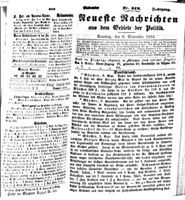 Neueste Nachrichten aus dem Gebiete der Politik (Münchner neueste Nachrichten) Samstag 9. September 1854