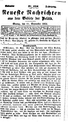 Neueste Nachrichten aus dem Gebiete der Politik (Münchner neueste Nachrichten) Montag 11. September 1854