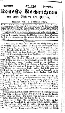 Neueste Nachrichten aus dem Gebiete der Politik (Münchner neueste Nachrichten) Dienstag 12. September 1854