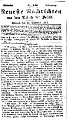 Neueste Nachrichten aus dem Gebiete der Politik (Münchner neueste Nachrichten) Mittwoch 13. September 1854