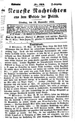 Neueste Nachrichten aus dem Gebiete der Politik (Münchner neueste Nachrichten) Dienstag 19. September 1854