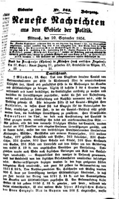 Neueste Nachrichten aus dem Gebiete der Politik (Münchner neueste Nachrichten) Mittwoch 20. September 1854