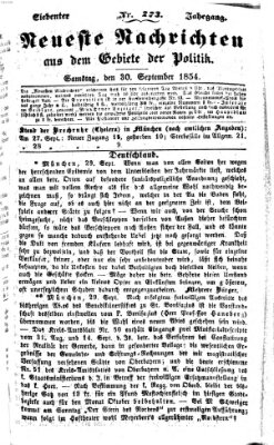 Neueste Nachrichten aus dem Gebiete der Politik (Münchner neueste Nachrichten) Samstag 30. September 1854