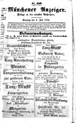 Neueste Nachrichten aus dem Gebiete der Politik (Münchner neueste Nachrichten) Sonntag 2. Juli 1854