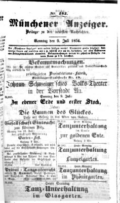 Neueste Nachrichten aus dem Gebiete der Politik (Münchner neueste Nachrichten) Sonntag 9. Juli 1854