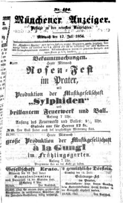 Neueste Nachrichten aus dem Gebiete der Politik (Münchner neueste Nachrichten) Mittwoch 12. Juli 1854