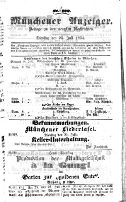 Neueste Nachrichten aus dem Gebiete der Politik (Münchner neueste Nachrichten) Dienstag 25. Juli 1854