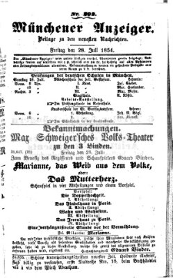 Neueste Nachrichten aus dem Gebiete der Politik (Münchner neueste Nachrichten) Freitag 28. Juli 1854