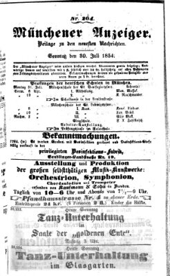 Neueste Nachrichten aus dem Gebiete der Politik (Münchner neueste Nachrichten) Sonntag 30. Juli 1854