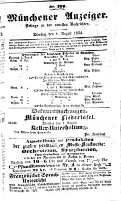 Neueste Nachrichten aus dem Gebiete der Politik (Münchner neueste Nachrichten) Dienstag 1. August 1854