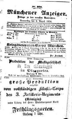 Neueste Nachrichten aus dem Gebiete der Politik (Münchner neueste Nachrichten) Donnerstag 3. August 1854