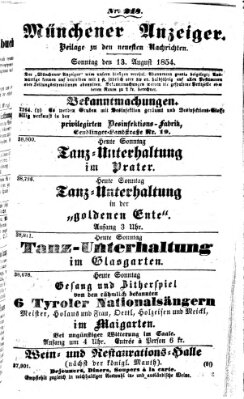 Neueste Nachrichten aus dem Gebiete der Politik (Münchner neueste Nachrichten) Sonntag 13. August 1854