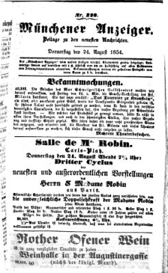 Neueste Nachrichten aus dem Gebiete der Politik (Münchner neueste Nachrichten) Donnerstag 24. August 1854