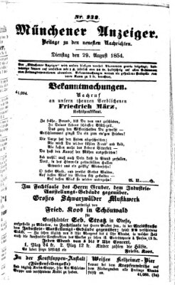 Neueste Nachrichten aus dem Gebiete der Politik (Münchner neueste Nachrichten) Dienstag 29. August 1854