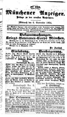 Neueste Nachrichten aus dem Gebiete der Politik (Münchner neueste Nachrichten) Mittwoch 6. September 1854