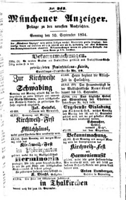 Neueste Nachrichten aus dem Gebiete der Politik (Münchner neueste Nachrichten) Sonntag 10. September 1854