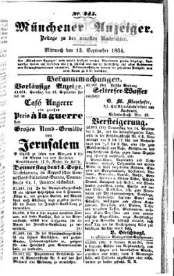 Neueste Nachrichten aus dem Gebiete der Politik (Münchner neueste Nachrichten) Mittwoch 13. September 1854