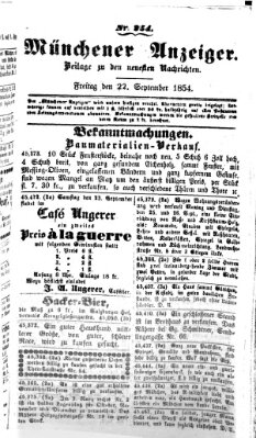 Neueste Nachrichten aus dem Gebiete der Politik (Münchner neueste Nachrichten) Freitag 22. September 1854