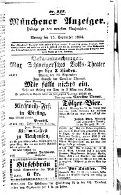 Neueste Nachrichten aus dem Gebiete der Politik (Münchner neueste Nachrichten) Montag 25. September 1854