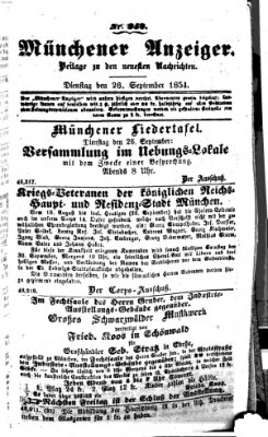 Neueste Nachrichten aus dem Gebiete der Politik (Münchner neueste Nachrichten) Dienstag 26. September 1854