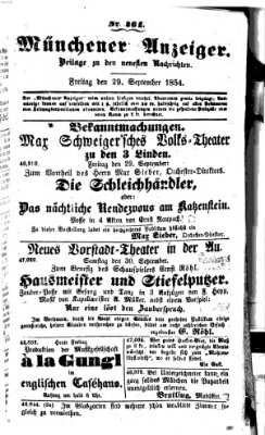 Neueste Nachrichten aus dem Gebiete der Politik (Münchner neueste Nachrichten) Freitag 29. September 1854