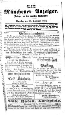 Neueste Nachrichten aus dem Gebiete der Politik (Münchner neueste Nachrichten) Samstag 30. September 1854