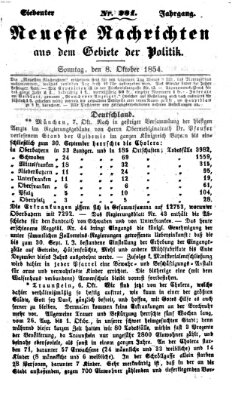 Neueste Nachrichten aus dem Gebiete der Politik (Münchner neueste Nachrichten) Sonntag 8. Oktober 1854