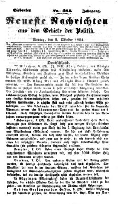 Neueste Nachrichten aus dem Gebiete der Politik (Münchner neueste Nachrichten) Montag 9. Oktober 1854