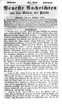 Neueste Nachrichten aus dem Gebiete der Politik (Münchner neueste Nachrichten) Mittwoch 11. Oktober 1854